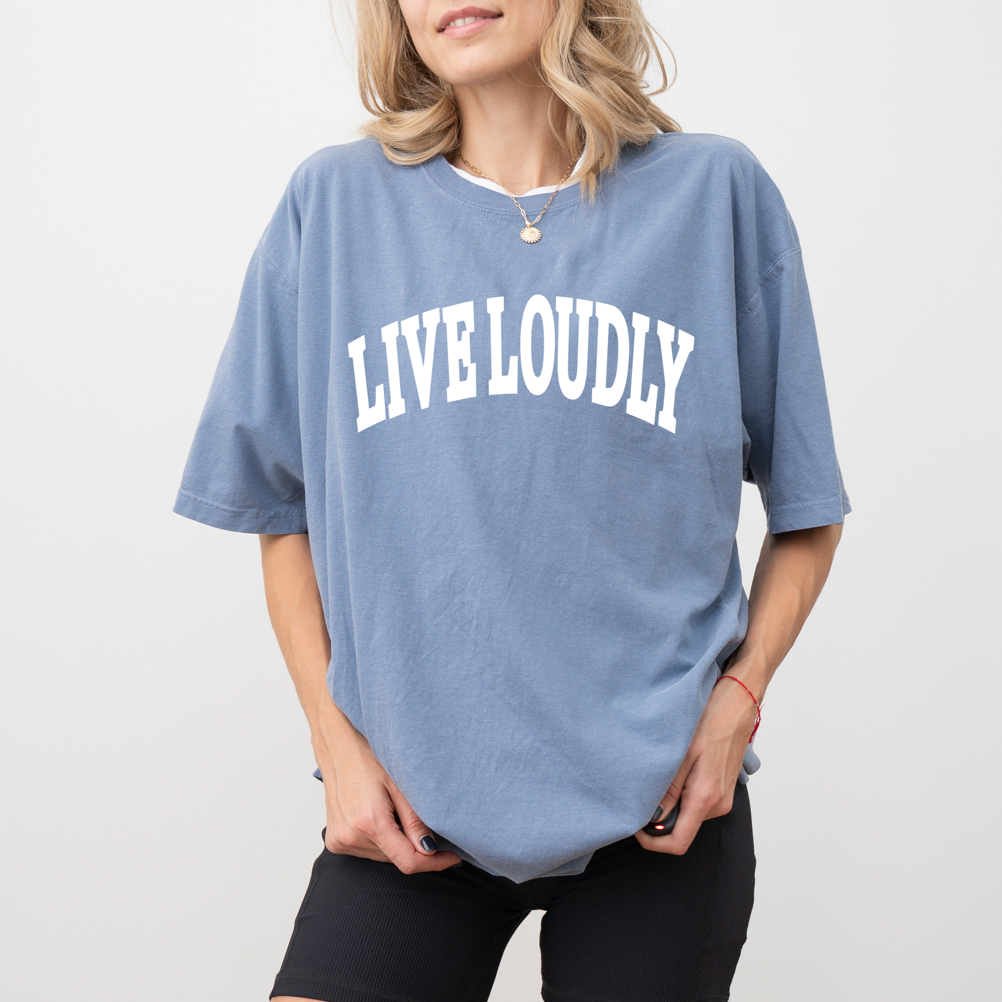 Live Loudly - Blue Jean/White